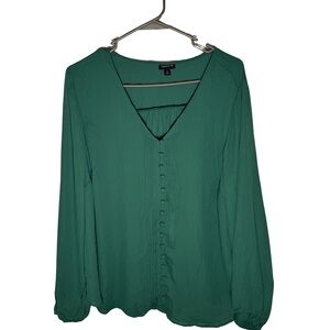 Torrid Teal-Green V-Neck Button-Front Blouse Torrid Size 2